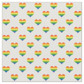 Gay Pride Rainbow Hearts Pattern Stof (Close Up)