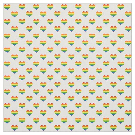Gay Pride Rainbow Hearts Pattern Stof (Swatch)