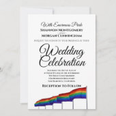 Gay Pride Rainbow Huwelijksuitnodiging - Zwarte te Kaart (Voorkant)