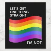 Gay Pride Rainbow Ik ben geen recht citaat Wijn Etiket (Enkel label)