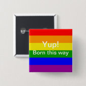 Gay Pride Rainbow is zo geboren Vierkante Button 5,1 Cm (Voorkant /achterkant)