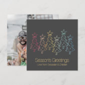 Gay Pride Rainbow kerstbomen, gepersonaliseerd Feestdagenkaart (Voorkant / Achterkant)