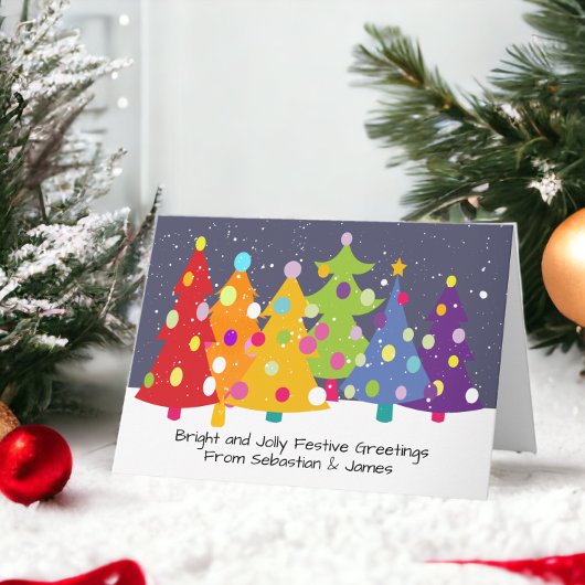 Gay Pride Rainbow kerstbomen LGBT Feestdagen Kaart