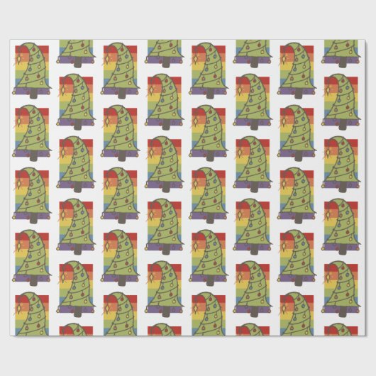 Gay Pride Rainbow - kerstboom Cadeaupapier (Vlak)