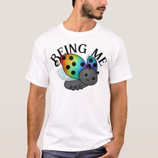 Gay Pride Rainbow Ladybug T-shirt (Voorkant)