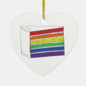 Gay Pride Rainbow Layer Wedding Cake Slice Keramisch Ornament (Voorkant)