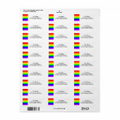 Gay Pride Rainbow Left Edge Return Address Label (Full Sheet)