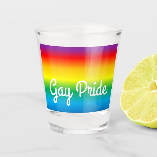 Gay Pride Rainbow LGBT Shot Glass Glas (Voorkant)