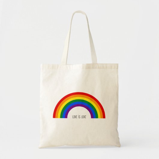 Gay Pride Rainbow Liefde is liefde. Tote Bag (Voorkant)