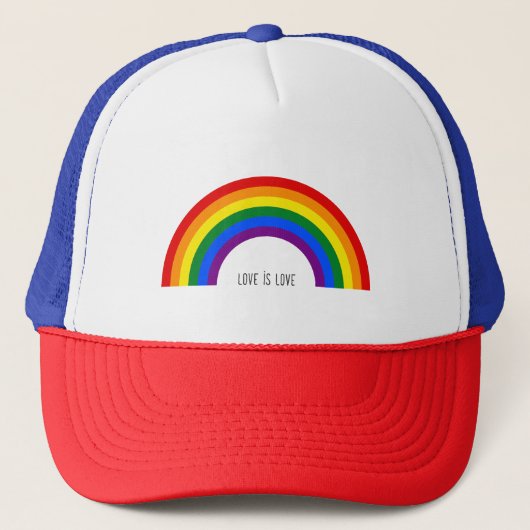 Gay Pride Rainbow Liefde is liefde. Trucker Pet (Voorkant)