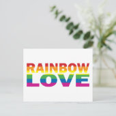 Gay Pride RAINBOW-LOVE Briefkaart (Staand voorkant)