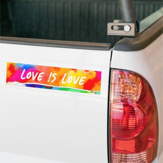 Gay Pride Rainbow Love Bumpersticker (Op Truck)