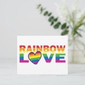 Gay Pride Rainbow Love Heart Briefkaart (Staand voorkant)