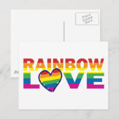 Gay Pride Rainbow Love Heart Briefkaart (Voorkant / Achterkant)