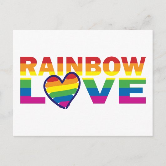 Gay Pride Rainbow Love Heart Briefkaart (Voorkant)