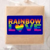 Gay Pride Rainbow Love Heart Etiket (Insitu)