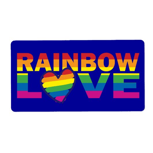 Gay Pride Rainbow Love Heart Etiket (Voorkant)