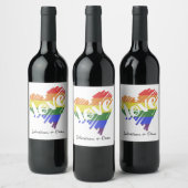 Gay Pride Rainbow Love Heart Gepersonaliseerd Wijn Etiket (Flessen)