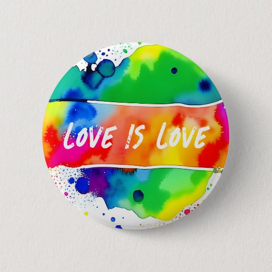 Gay Pride Rainbow Love Ronde Button 5,7 Cm (Voorkant)