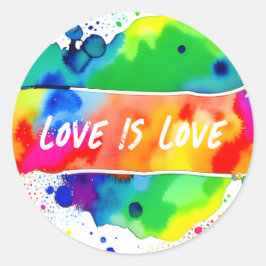 Gay Pride Rainbow Love Ronde Sticker