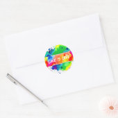 Gay Pride Rainbow Love Ronde Sticker (Envelop)