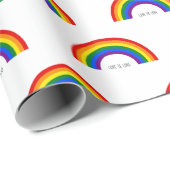 Gay Pride Rainbow met tekst 'Love is Love'. Cadeaupapier (Rol Hoek)