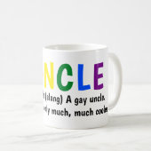 Gay Pride Rainbow Noun Guncle Gay Uncle Slang Koffiemok (Voorkant rechts)
