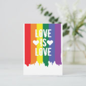 Gay Pride Rainbow Paint Love Briefkaart (Staand voorkant)