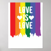 Gay Pride Rainbow Paint Love is Love Flag Poster (Voorkant)