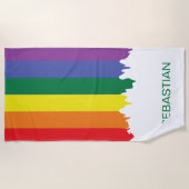 Gay Pride Rainbow Paint Strandlaken (Voorkant)