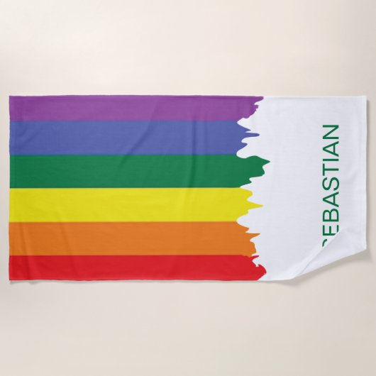 Gay Pride Rainbow Paint Strandlaken (Voorkant)