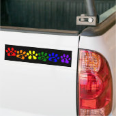 Gay Pride Rainbow Pawprints Bumpersticker (Op Truck)