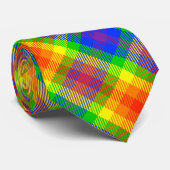 Gay Pride Rainbow Pset Business Kantoor Stropdas (Opgerold)