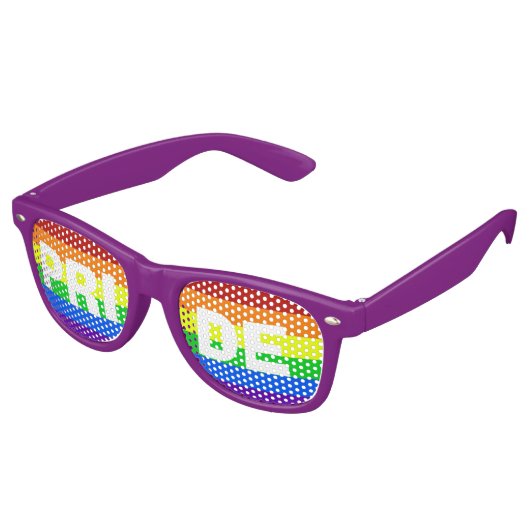 Gay Pride Rainbow Shades Retro Zonnebril (Gekanteld)