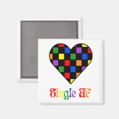 Gay Pride Rainbow Single Af Valentines Day Sarcas  Magneet (Voorkant / Achterkant)