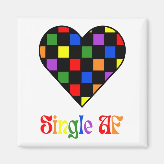 Gay Pride Rainbow Single Af Valentines Day Sarcas  Magneet (Voorkant)