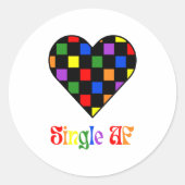 Gay Pride Rainbow Single Af Valentines Day Sarcas  Ronde Sticker (Voorkant)