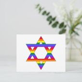  Gay Pride Rainbow Star van David Briefkaart (Staand voorkant)