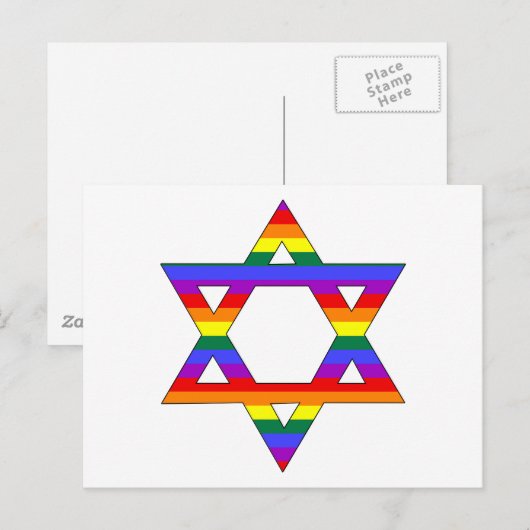  Gay Pride Rainbow Star van David Briefkaart (Voorkant / Achterkant)