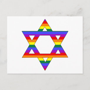 Gay Pride Rainbow Star van David Briefkaart