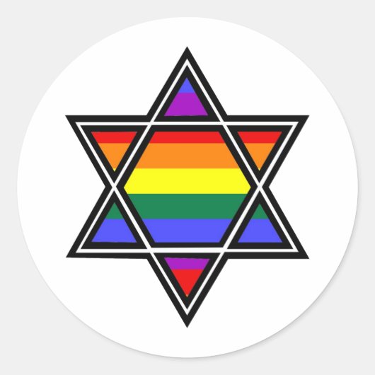  Gay Pride Rainbow Star van David Ronde Sticker (Voorkant)
