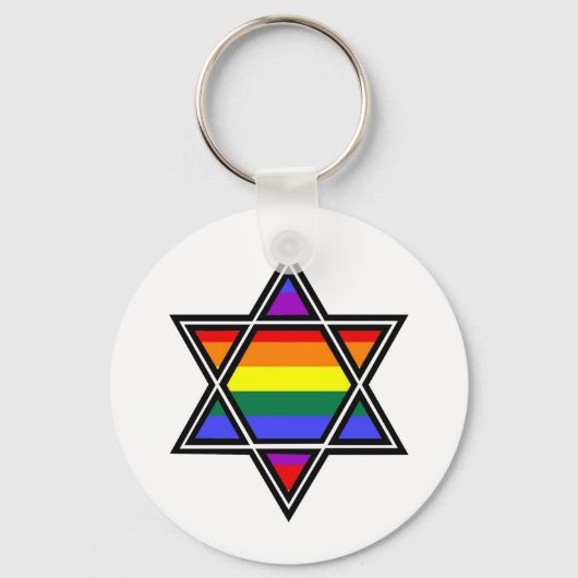 Gay Pride Rainbow Star van David Sleutelhanger (Voorkant)