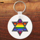 Gay Pride Rainbow Star van David Sleutelhanger (Voorkant)