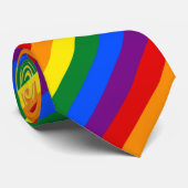 Gay Pride Rainbow Stripe Business Kantoor Stropdas (Opgerold)
