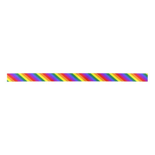 Gay Pride Rainbow Striped Satijnen Lint (Voorkant)