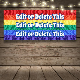 Gay Pride Rainbow Stripes aangepaste tekst geperso Spandoek