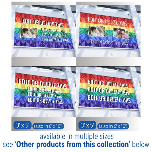 Gay Pride Rainbow Stripes aangepaste tekst geperso Spandoek