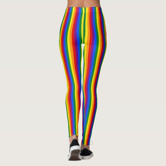Gay Pride Rainbow Stripes Leggings (Achterkant)