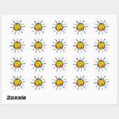 Gay Pride Rainbow Sunshine Ronde Sticker (Vel)
