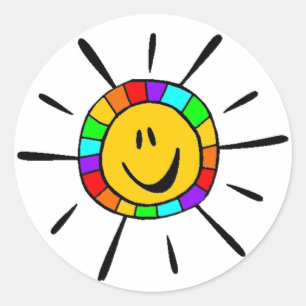 Gay Pride Rainbow Sunshine Ronde Sticker